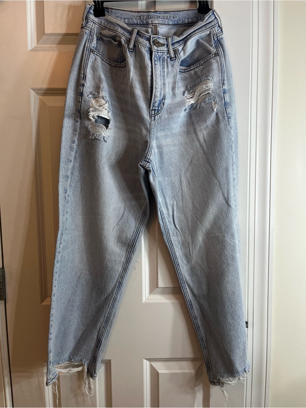 American Eagle Outfitters Light Blue High Rise Distressed Jeans